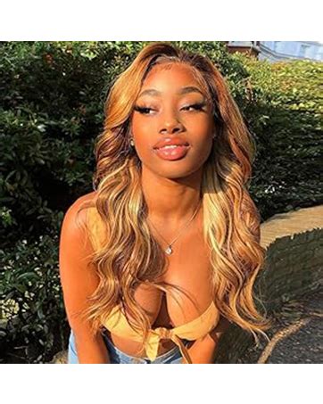 Amazon Honey Blonde Lace Front Wig Human Hair 4 27 Highlight Ombre 13x6 Transparent Lace