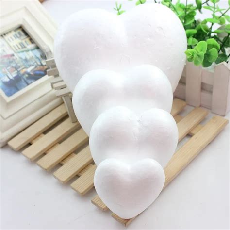 Polystyrene Styrofoam Foam Ball White Craft Heart Shaped For Diy