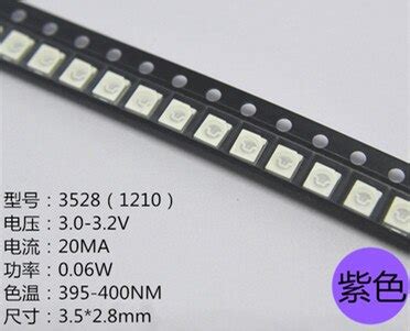 Led smd 1210 3528 potência uv roxa top 2500 mcd led ultra