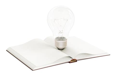 Premium Photo Opened Blank Book With Lightbulb 3d Rendering