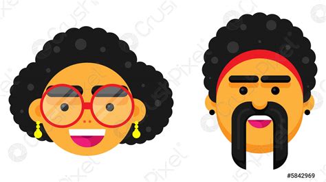 Set of cute couple face - stock vector 5842969 | Crushpixel