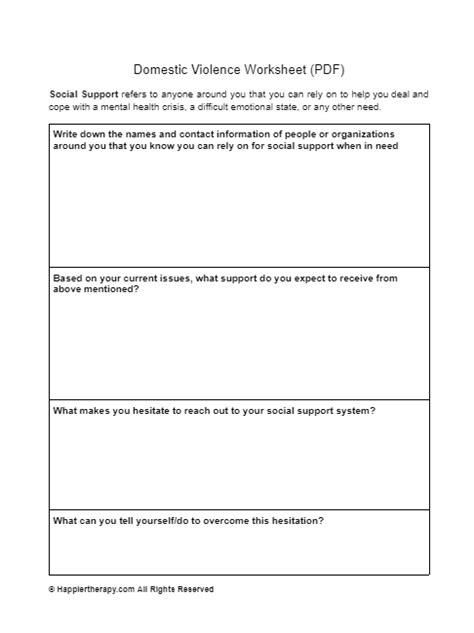 Empowering Change Domestic Violence Worksheets For Healing And Recovery