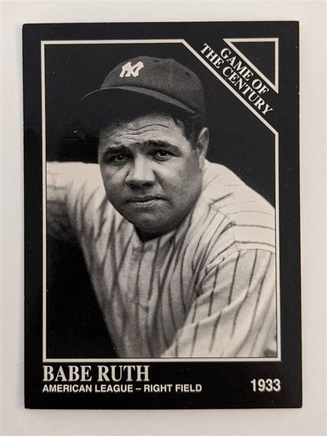 Babe Ruth Game Of The Century Baseball Card EstateSales Org