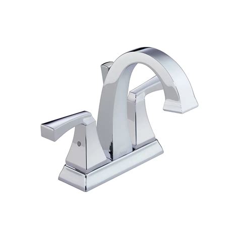 Delta Centerset 4 Inch 2 Handle High Arc Bathroom Faucet In Chrome