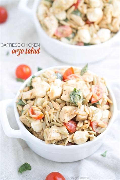 Caprese Chicken Orzo Salad This Gal Cooks