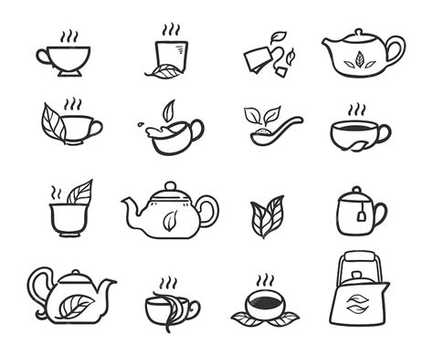 Premium Vector Tea With Cup And Tea Pot Doodle