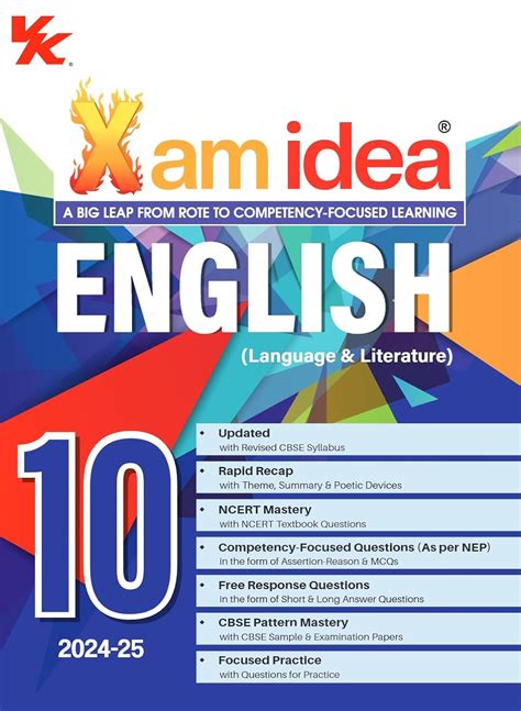 Xam Idea English Class 10 CBSE 2024 25 Paperback Exam Idea V K