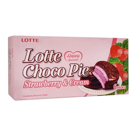 Purchase Lotte Choco Pie Strawberry & Cream, 6-Pack Online at Best ...