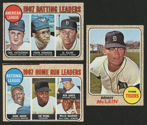 Lot Of 3 1968 Topps Baseball Cards With 2 AL Batting Leaders Carl