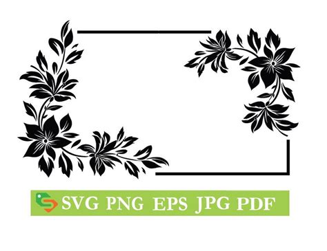 FLORAL BORDER Svg, Flower Border Svg, Flower Cut File, Floral Svg ...