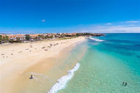 Vista Aerea Della Spiaggia Di Santa Maria In Sal Capo Verde Cabo Verde