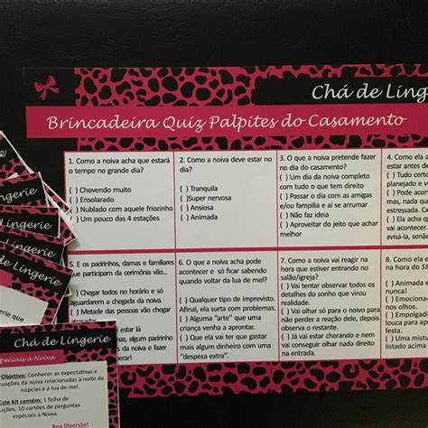 Kit Chá de Lingerie Oncinha Pink Elo7 Produtos Especiais