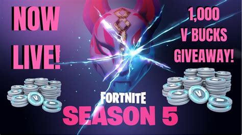 Season 5 Fortnite Live Stream 1000 V Bucks Give Away Road To 300 Subs Gamer4wife Youtube