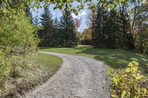 Gravel Road With Red Pickup Truck Near Trees In Ontario Canada Hdri