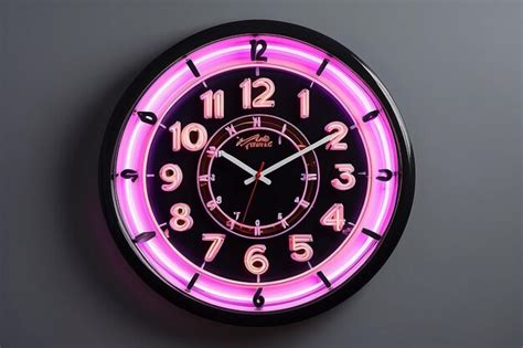 Reloj De Pared Retro Con Letrero De Ne N Foto Premium