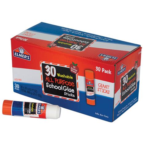 Elmer S Glue Stick All Purpose Washable Clear Glue Sticks Pkg Of 30