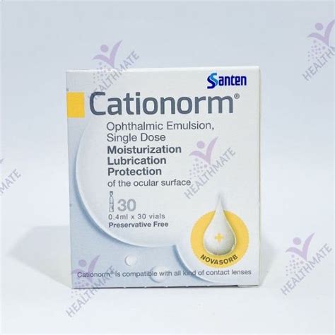 Cationorm Ophthalmic Emulsion 04 Ml X 30 Vials Lazada