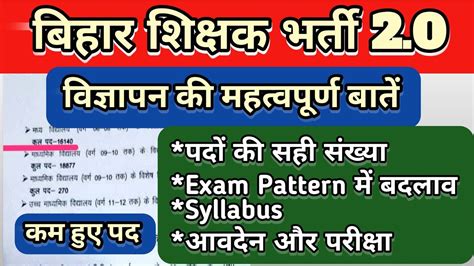 Bihar Teacher Vacancy Bpsc Tre Notification Bihar Teacher