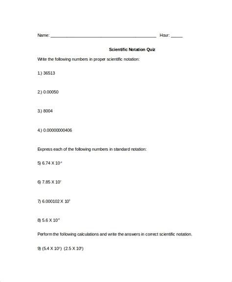 Operations Scientific Notation Worksheet Printable Word Searches