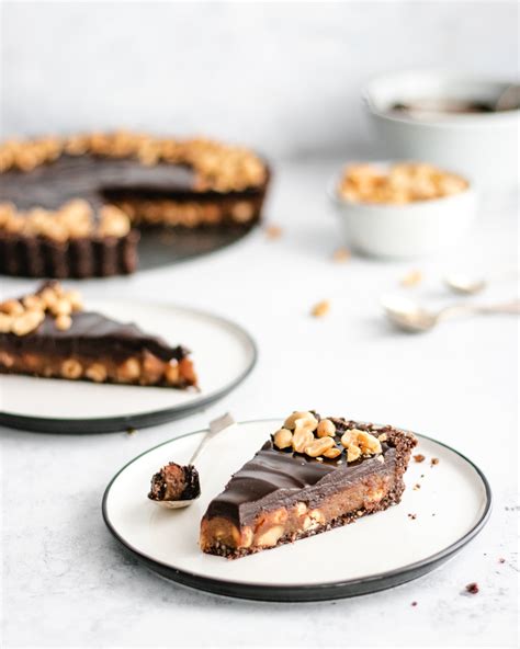 Snickers Tart Vegan And Gluten Free The Delicious Plate