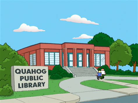 #FamilyGuy - Places around #Quahog | Family guy, Public library, Comedy show