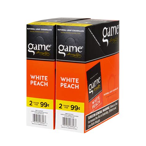 Game Vega Cigarillos White Peach Foil 2 For 99 Cents 30 Pouches Of 2