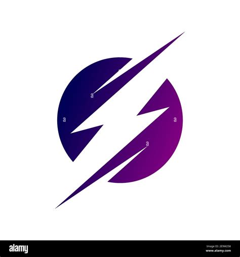 Lightning Bolt Logo Electricity Icon Electric Energy Sign Purple