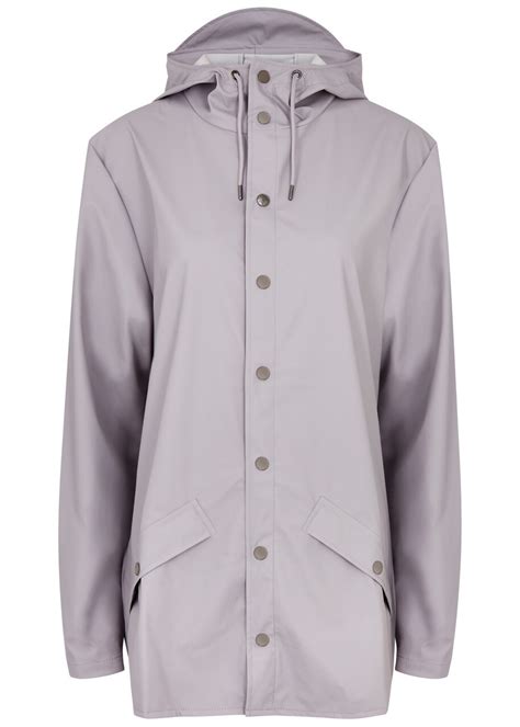 Rains Hooded Rubberised Jacket Lilac Editorialist