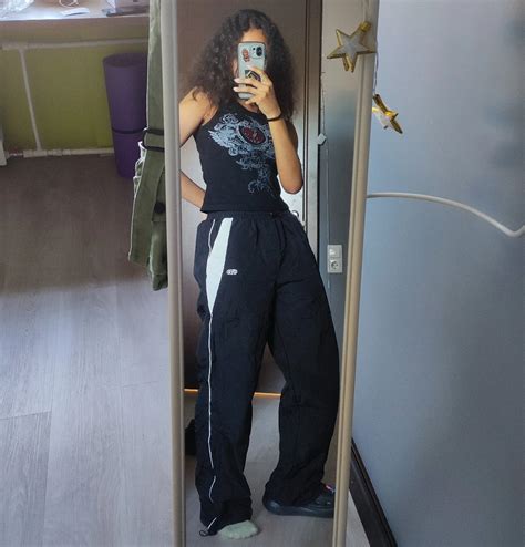 Contrast Piping Black Baggy Sweatpants Aesthelook