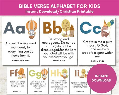 Free Printable Alphabet Memory Verses For Kids Bible