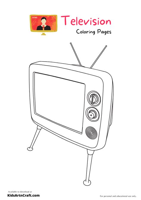 Coloring Sheet Of A Televison