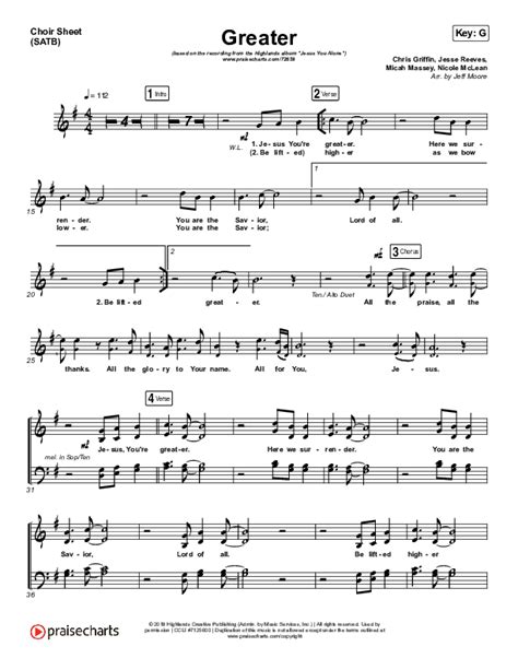 Greater Choir Sheet Music PDF (Highlands Worship) - PraiseCharts