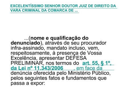 PPT EXCELENT SSIMO SENHOR DOUTOR JUIZ DE DIREITO DA VARA CRIMINAL DA