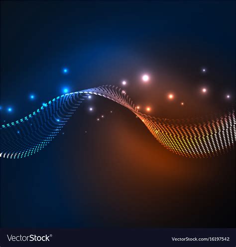 Wave Particles Background Royalty Free Vector Image