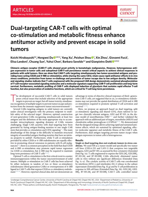 Pdf Dual Targeting Car T Cells With Optimal Costimulation And