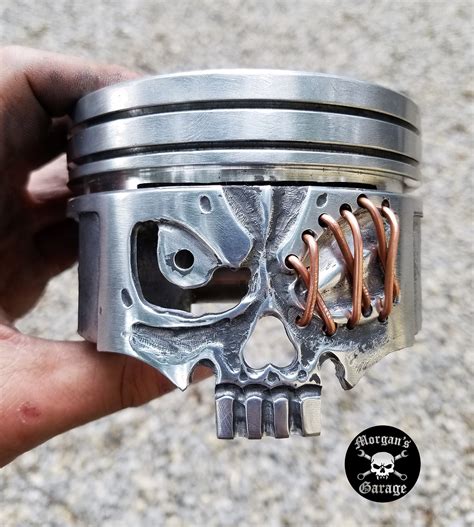 Skull Piston From Morgan S Garage Metal Sculpture Metal Working