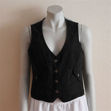 Black Womens Vest Etsy