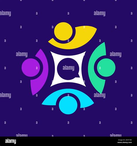 Circle Rounded Connected Unity Colorful People Community Logo Design