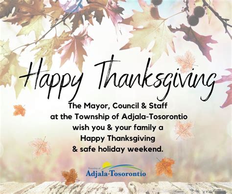 Happy Thanksgiving Adjala Tosorontio