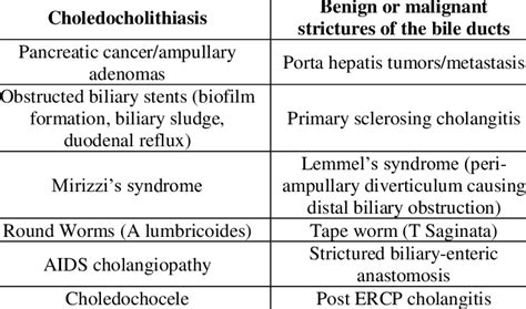 Aetiology Of Biliary Obstruction Download Scientific Diagram