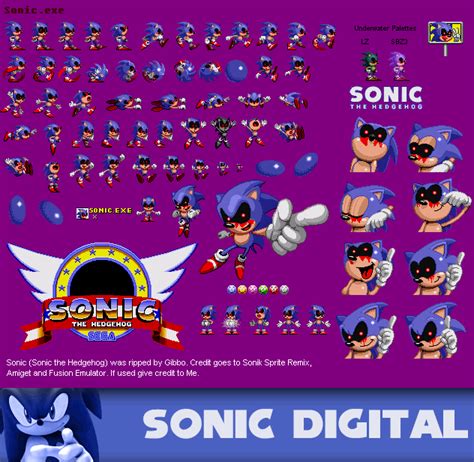 Sonicexe Full Sprite Sheet Reuploaded By Johnny Hedgewolf On Deviantart