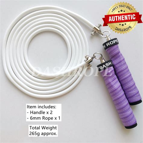 Dashrope Muaythai 6mm 8mm Weighted Jump Rope Heavy Weight Skipping