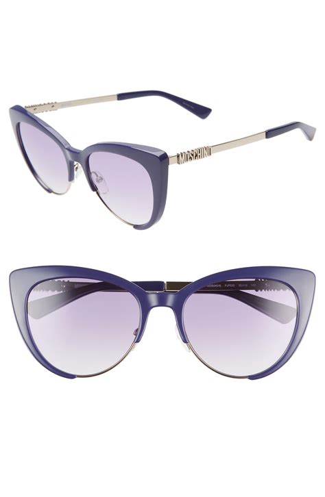 Moschino Mm Cat Eye Sunglasses In Blue Lyst