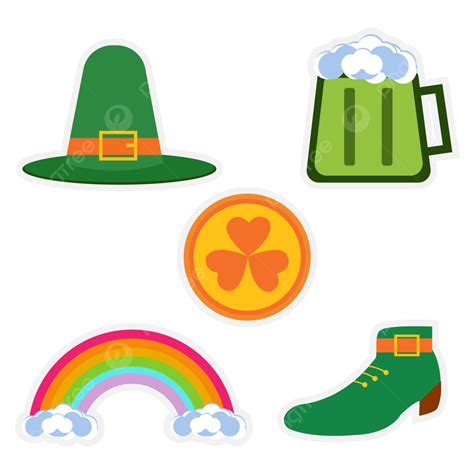 Saint Patricks Day Clipart Vector Saint Patricks Day Hand Drawn Sticker Elements Png Image St