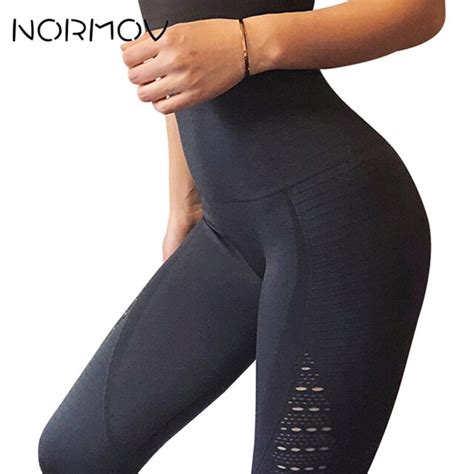 Normov Seamless High Waist Yoga Leggings Tights Women Workout Mesh