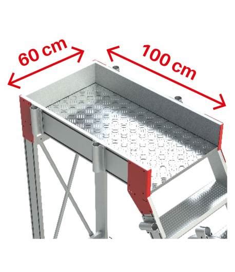 Escalera De Aluminio Con Plataforma Y Cuatro Ruedas