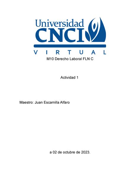 Act 2 M10 Derecho Laboral FLN C M10 Derecho Laboral FLN C Actividad