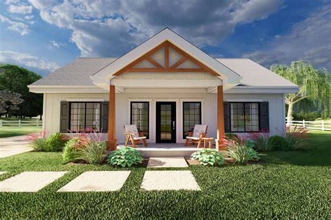 Modern Farmhouse Plan: 988 Square Feet, 2 Bedrooms, 2 Bathrooms - 2699-00030