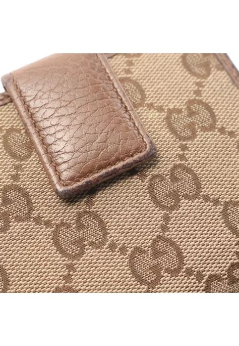 Buy Gucci Pre Loved Gucci GG Canvas Bi Fold Wallet Canvas Leather Beige