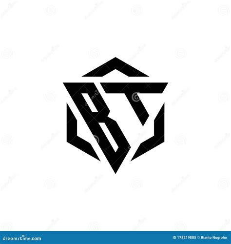 Bt Logo Monogram With Triangle And Hexagon Modern Design Template Stock